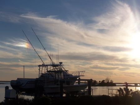 Beautiful Boat with incredible sky.