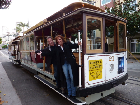 Riding a cable car