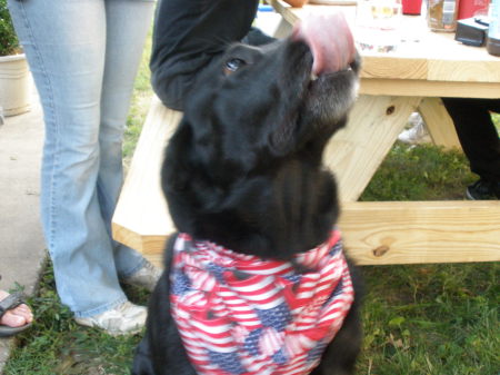 JD Lickin his chops at BBQ