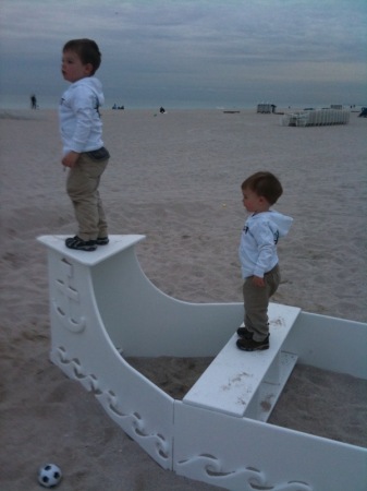 two grandsons on Miami Beach