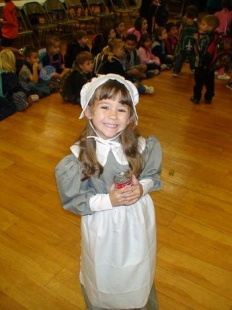 My youngest granddaughter in pilgrim costume