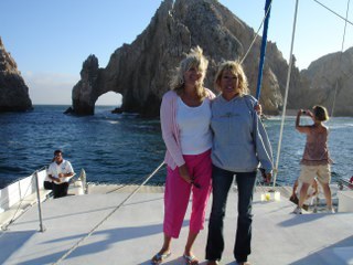 Tina Claridge and me on Cabo Booze cruise