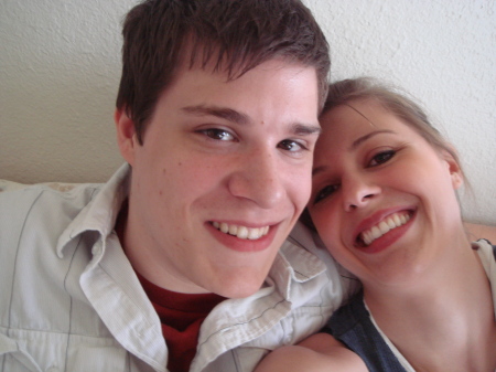 Heather with Nick in his Lubbock apt.