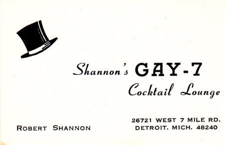 Shannon's Lounge, c.'63-70s