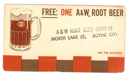 A&W business card - 1966