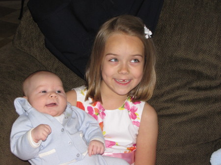 Rachel holding her cousin Eli