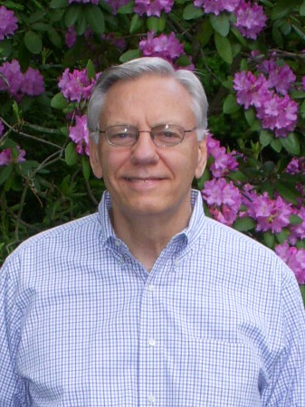 Jack, in front of flowers in his yard, 2008.