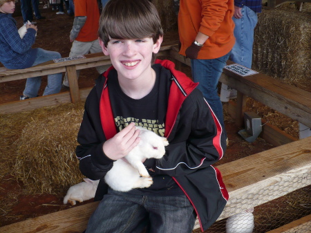 Lukas with a bunny