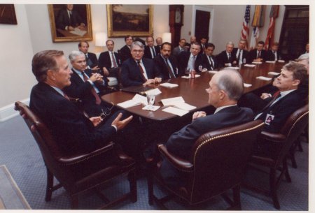 Roosevelt Room with President Bush 1991