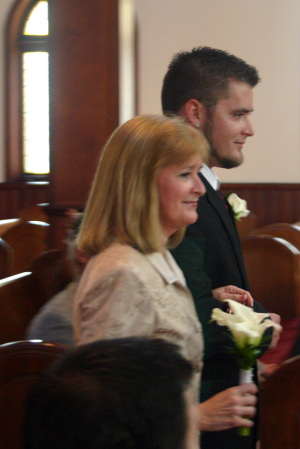 Jason bringing Pam (mother of the groom) 1/10/
