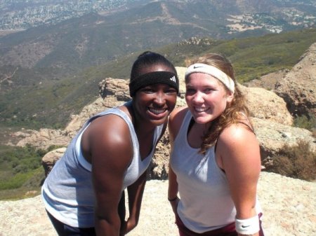 Daughter and Friend on top of  Mt. Boney