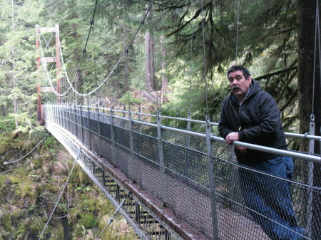 Me at suspension bridge in Lincoln City, OR