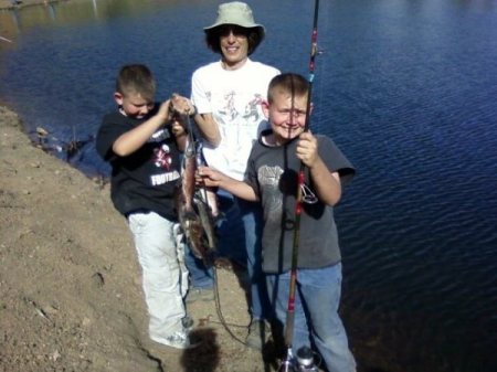 Salmon snagging with the boys