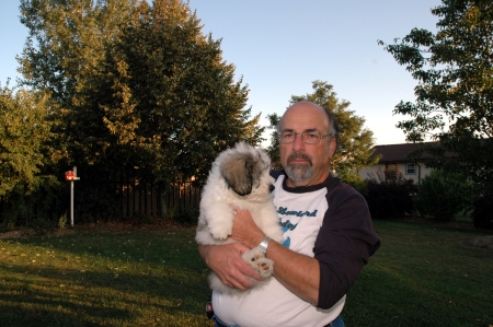 John with new puppy