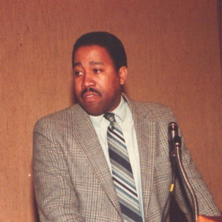 giving a speech in 1984