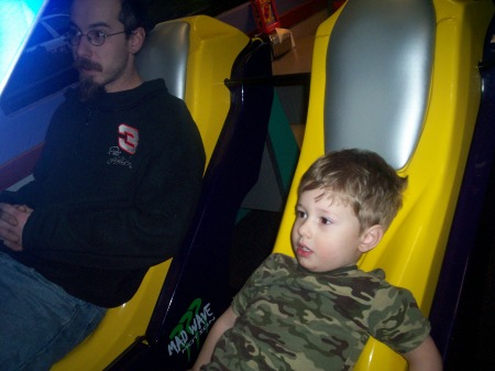 My hubby & son at Chuck E Cheeses 2/09