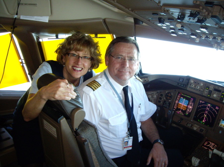 June and I on my last flight from Hong Kong