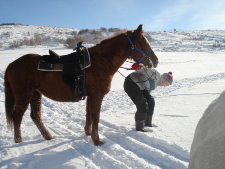 Nicole with "Pretty Girl" her horse.