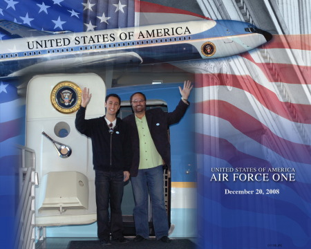 Charles and Eric touring Air force one