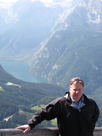At Hitler's "Eagles Nest", in the German Alps.