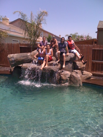 My kids & friends having fun n our pool