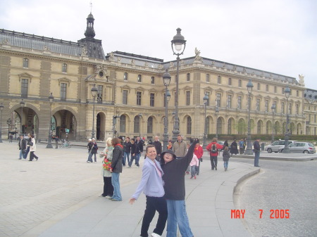 Cecilia and Matt outside the Louvre, Paris