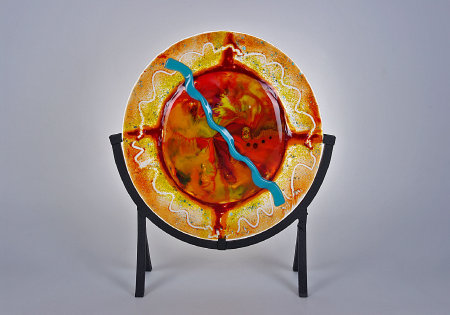 Fused glass'hot' circle