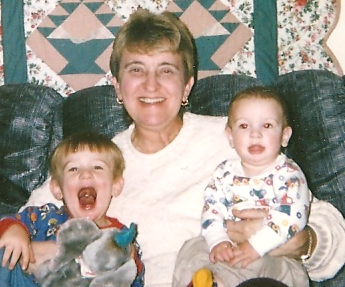 Holding oldest 2 grandsons 1995