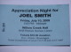 Appreciation night for Joel Smith reunion event on Jul 10, 2009 image