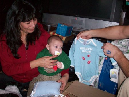 Grammie Rita and baby Cohen at Christmas 2008