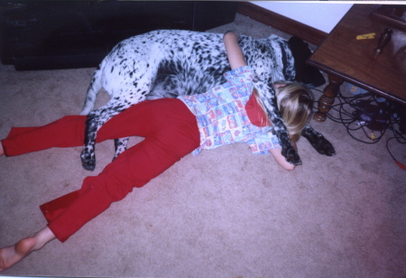 Alisa asleep with pepper