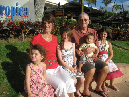 With grandkids in Hawaii