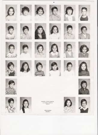 1973-1974 4th grade class picture
