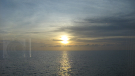 Sunset in middle of the Gulf of Mexico