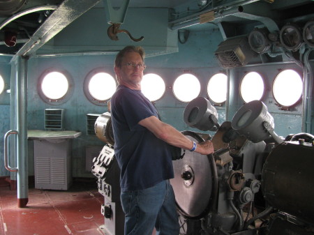 Me at the wheel of USS NC