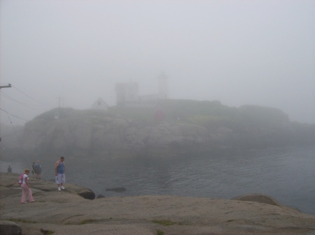 Nubble Lighthouse in the fog