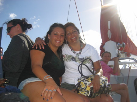 Brittany & me sailing/snorkeling in Kauai