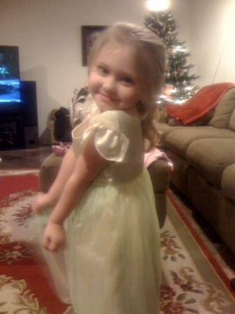 Bethany loves her Princess & the Frog gown :)