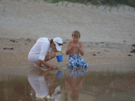 grant and myself looking for shark teeth