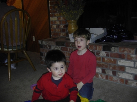 My Grandson Tony and behind cousin Andrew