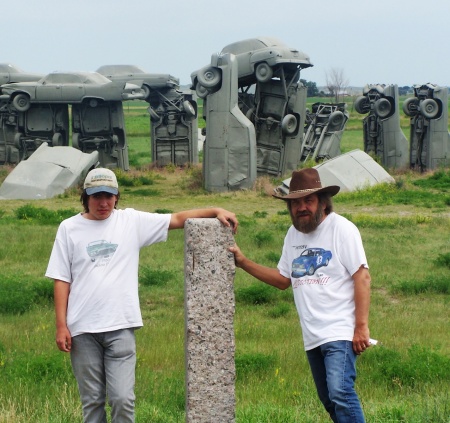 Anthony & son at Carhenge,Alliance, Nebraska