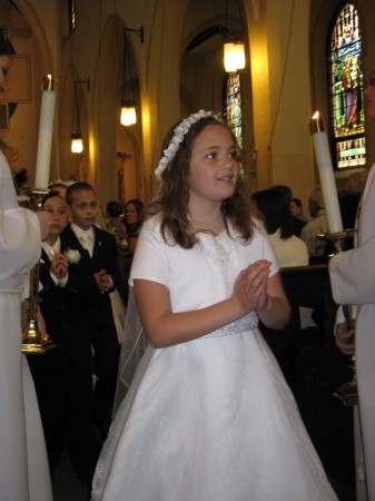 Maria on her First Communion Day. 5/02