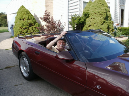 My sweet dad in our vette - he is adorable!