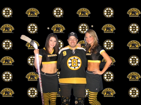 This is me 2 of the Ice Girls at a Bruins Game