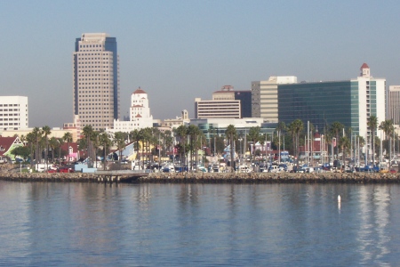 View of Long Beach through my port hole