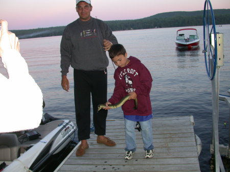 My Sons 1st Eel on Sebec