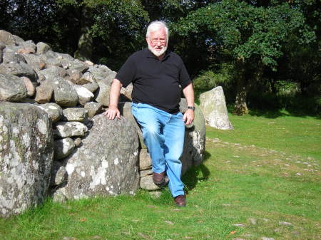 Husband Jim at Standing Stones of Clava