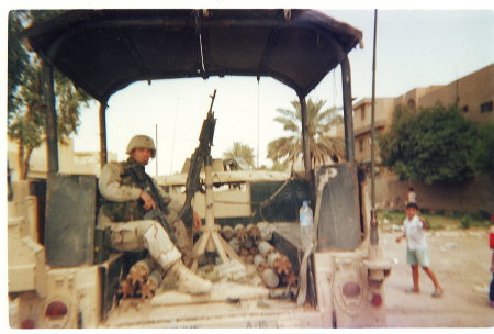 Humvee full of old artillery shells