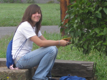 Cate waiting for the bus :( lol  (2009)