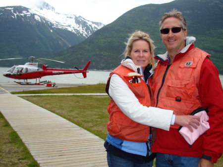 Getting ready to fly to the glacier